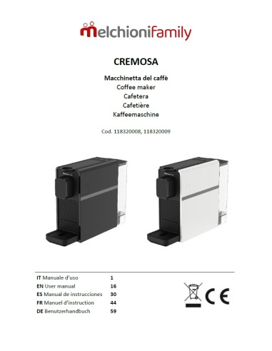 cremosa melchioni macchina caffe' 1400w - compatibile nespresso - nera: tuttocasashop.live: altro - bazar