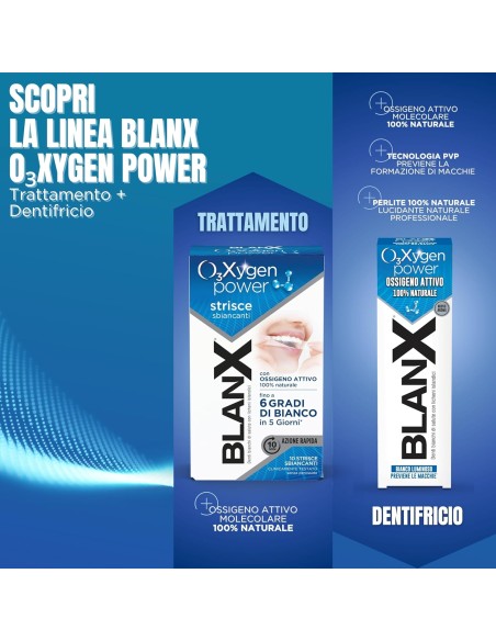 blanx oxygen power strisce sbiancanti - 10 pezzi - trattamento 5 giorni: tuttocasashop.live: igiene e cura della persona