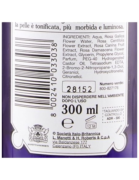 acqua distillata alle rose roberts - tonico rinfrescante - 300ml: tuttocasashop.live: igiene e cura della persona
