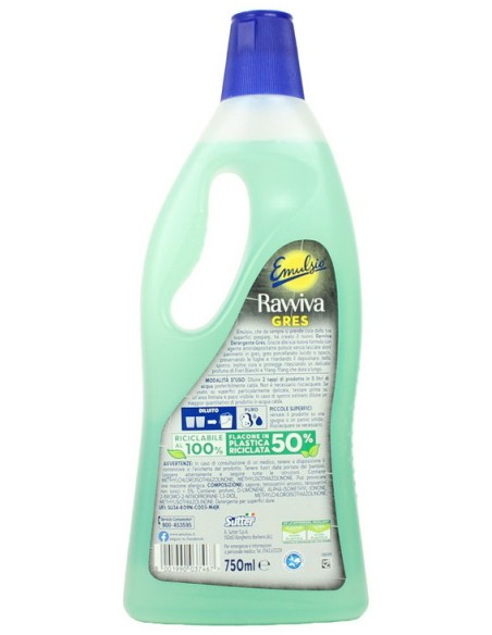 emulsio ravviva gress 750ml - detergente per pavimenti e piastrelle in gress: tuttocasashop.live: pulizia e cura della casa