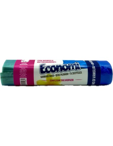 ecomi' 15 sacchi pattumiera 50x60cm azzurri profumati - maniglie legaveloce: tuttocasashop.live: pulizia e cura della casa