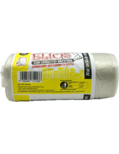 elios sacco rifiuti pattumiera 30 litri 50x60cm 20 pezzi - trasparenti: tuttocasashop.live: pulizia e cura della casa