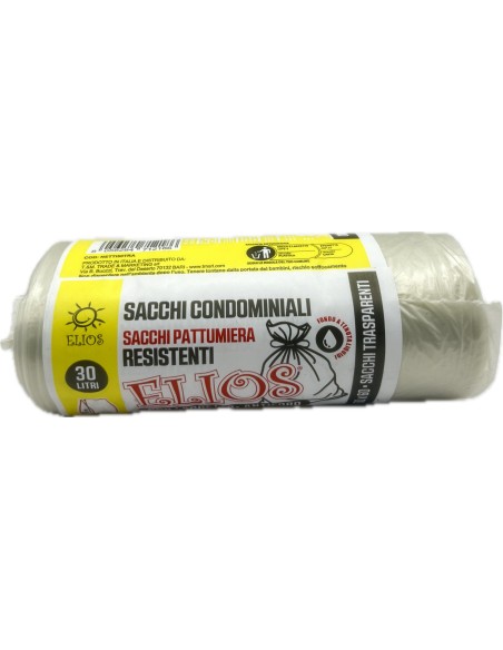 elios sacco rifiuti pattumiera 30 litri 50x60cm 20 pezzi - trasparenti: tuttocasashop.live: pulizia e cura della casa
