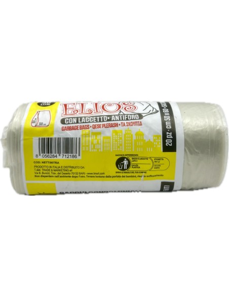 elios sacco rifiuti pattumiera 30 litri 50x60cm 20 pezzi - trasparenti: tuttocasashop.live: pulizia e cura della casa