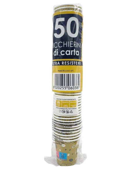 itaca' bicchieri caffe' monouso in carta da 75ml - 50 pezzi: tuttocasashop.live: carta & monouso
