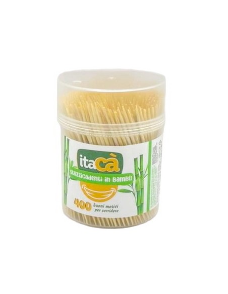 itaca' stuzzicadenti in legno in barattolo - 400 pezzi: tuttocasashop.live: carta & monouso