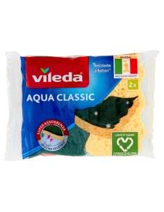 vileda aqua classic spugne con abrasivo - 2 pezzi: tuttocasashop.live: pulizia e cura della casa