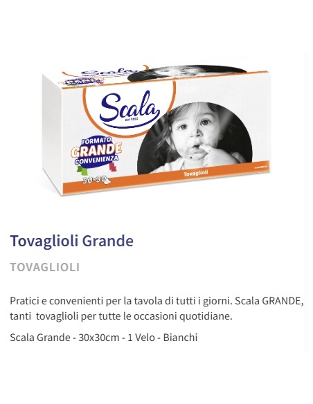 scala grande convenienza tovaglioli monovelo - 30x30cm - 160 pezzi: tuttocasashop.live: carta & monouso
