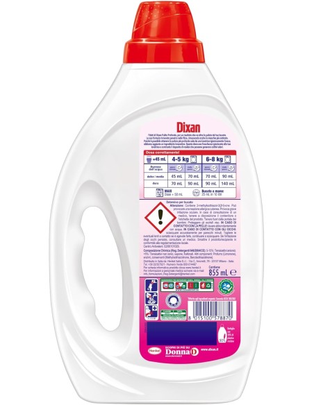 dixan detersivo lavatrice liquido 19 lavaggi - 885ml - color - capi colorati: tuttocasashop.live: prodotti per bucato e tessuti