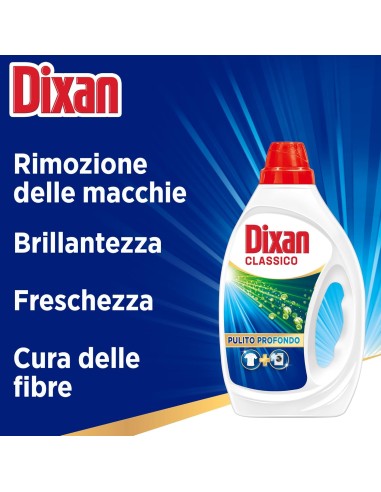 dixan detersivo lavatrice liquido 19 lavaggi - 885ml - classico: tuttocasashop.live: prodotti per bucato e tessuti