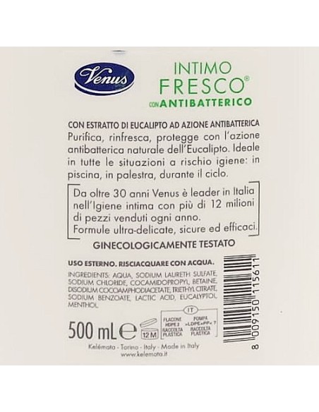 venus detergente intimo - maxi 500ml - fresco con antibatterico - eucalipto: tuttocasashop.live: igiene e cura della persona