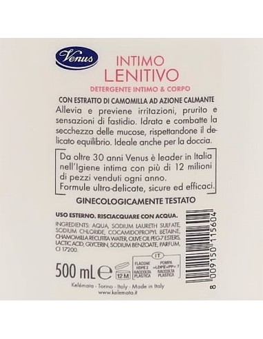 venus detergente intimo - maxi 500ml - lenitivo - camomilla - calmante: tuttocasashop.live: igiene e cura della persona