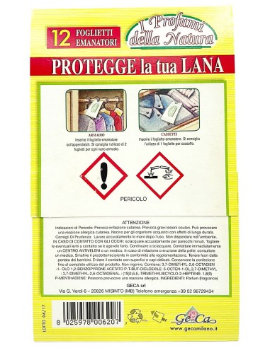 geca 12 fogli salvalana profumati alla lavanda - antitarme: tuttocasashop.live: pulizia e cura della casa