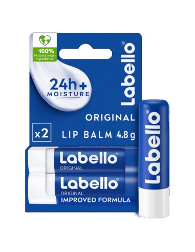 labello balsamo labbra - 5.5ml - 4.8g - classico - idratazione 24h - 2 pezzi: tuttocasashop.live: igiene e cura della persona