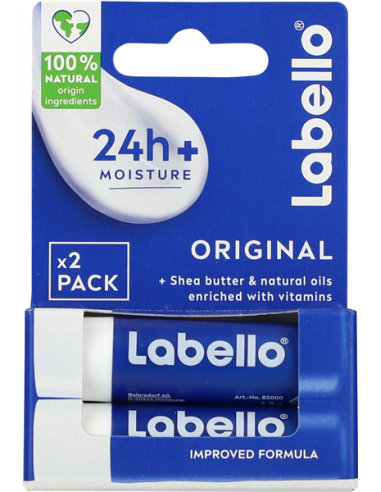 labello balsamo labbra - 5.5ml - 4.8g - classico - idratazione 24h - 2 pezzi: tuttocasashop.live: igiene e cura della persona