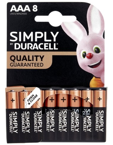 duracell simply pile formato aaa ministilo 1.5v - 8 pezzi - alkaline: tuttocasashop.live: altro - bazar