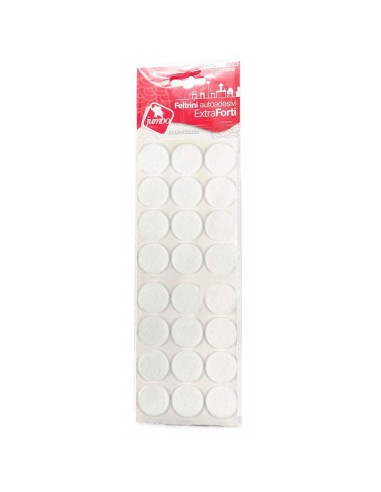 24 feltrini tondi medi - diametro 28mm - colore bianco - autoadesivi: tuttocasashop.live: altro - bazar
