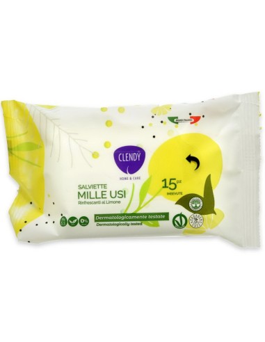 clendy 15 salviettine umidificate milleusi - rinfrescanti al limone: tuttocasashop.live: igiene e cura della persona