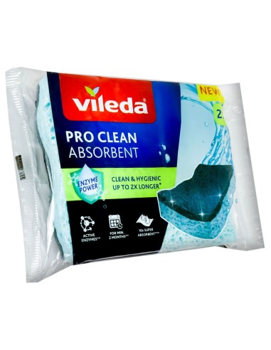 vileda pro clean spugne con abrasivo - 2 pezzi - viscosa: tuttocasashop.live: pulizia e cura della casa