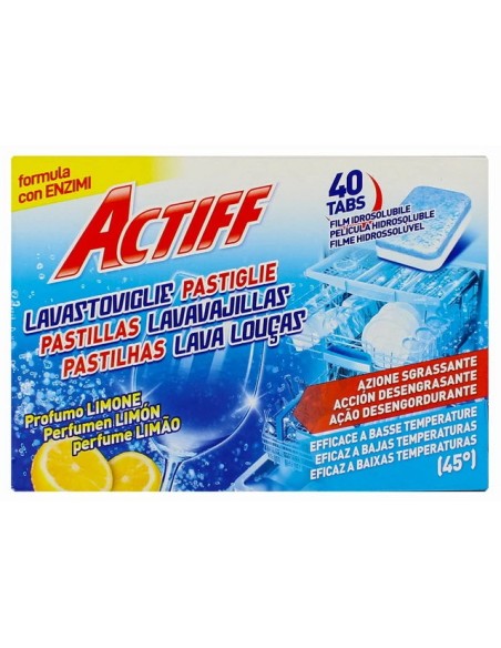 actiff detersivo per lavastoviglie - 40 tabs - 600g - limone: tuttocasashop.live: pulizia e cura della casa