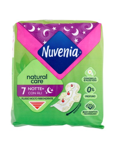 nuvenia natural care assorbenti - 7 pezzi - notte con ali: tuttocasashop.live: igiene e cura della persona