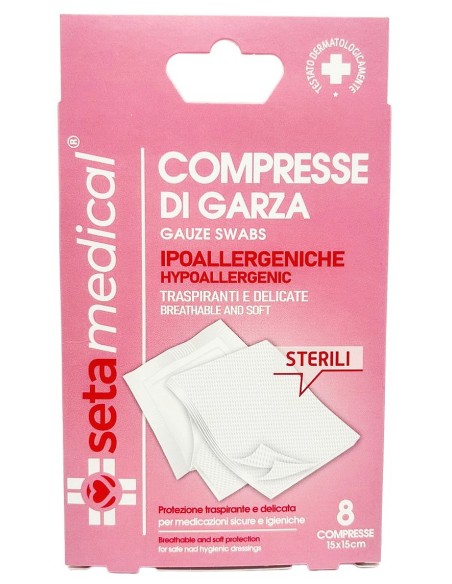 setablu compresse di garza per medicazione - 15x15cm - 8 pezzi - sterili: tuttocasashop.live: igiene e cura della persona