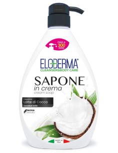 eloderma sapone in crema mani viso e corpo - 1 litro - latte di cocco: tuttocasashop.live: igiene e cura della persona