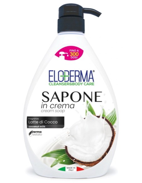 eloderma sapone in crema mani viso e corpo - 1 litro - latte di cocco: tuttocasashop.live: igiene e cura della persona