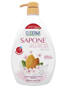 eloderma sapone in crema mani viso e corpo - 1 litro - latte di mandorla: tuttocasashop.live: igiene e cura della persona