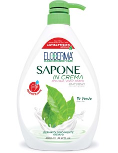 eloderma sapone in crema mani viso e corpo - 1 litro - te' verde: tuttocasashop.live: igiene e cura della persona