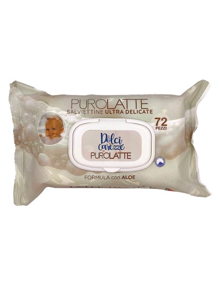 dolci carezze salviettine imbevute - 72 pezzi - pop-up - purolatte con aloe: tuttocasashop.live: igiene e cura della persona