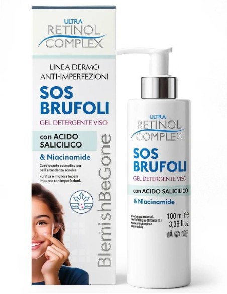 ultra retinol complex sos brufoli 100ml - detergente viso - acido salicilico: tuttocasashop.live: igiene e cura della persona