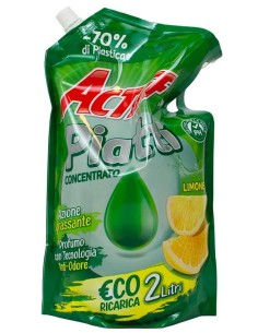 actiff detergente piatti concentrato - 2 litri - ecoricarica - limone: tuttocasashop.live: pulizia e cura della casa