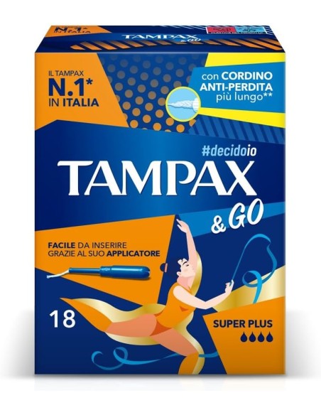 tampax &go assorbenti interni - 18 tamponi - super: tuttocasashop.live: igiene e cura della persona