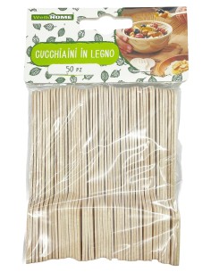 cucchiaini palettine in legno per dolce o gelato - 10cm - 50 pezzi - piatte: tuttocasashop.live: carta & monouso