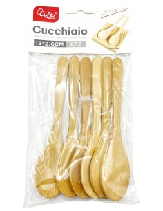 cucchiaini legno 13cm 6pz            986: tuttocasashop.live: altro - bazar