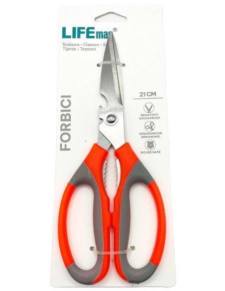 lifeman forbici resistenti ed ergonomiche - 21cm - multiuso: tuttocasashop.live: altro - bazar