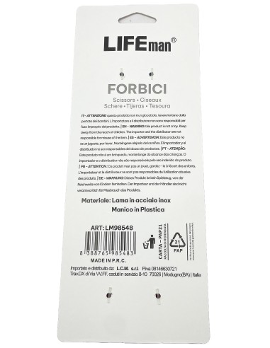 lifeman forbici resistenti ed ergonomiche - 21cm - multiuso: tuttocasashop.live: altro - bazar