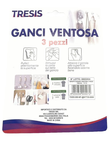 ganci ventosa 3pz                    072: tuttocasashop.live: altro - bazar