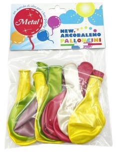 12 palloncini gonfiabili - 21x30cm - metallizzati - colori assortiti: tuttocasashop.live: carta & monouso