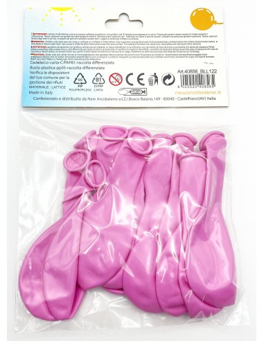 12 palloncini gonfiabili - 19x30cm - rosa - party - feste: tuttocasashop.live: carta & monouso