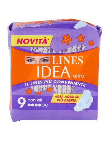 lines idea ultra assorbenti - 9 pezzi - con ali: tuttocasashop.live: igiene e cura della persona