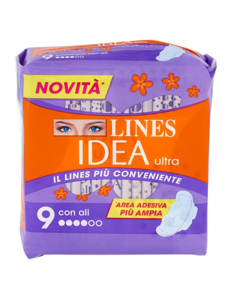 lines idea ultra assorbenti - 9 pezzi - con ali: tuttocasashop.live: igiene e cura della persona