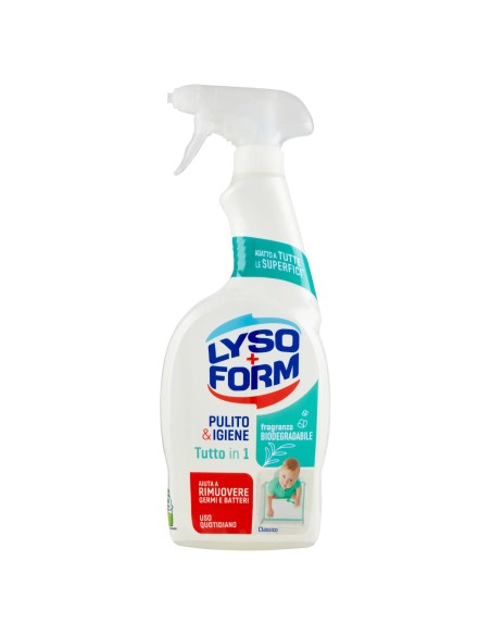 lysoform pulito&igienie tutto in 1 spray 750ml - per tutte le superfici: tuttocasashop.live: pulizia e cura della casa