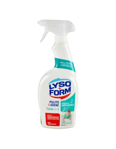 lysoform pulito&igienie tutto in 1 spray 750ml - per tutte le superfici: tuttocasashop.live: pulizia e cura della casa