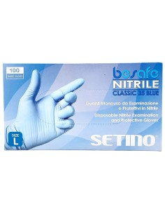 besafe 100 guanti monouso in nitrile blu non talcati taglia grande l 9: tuttocasashop.live: pulizia e cura della casa