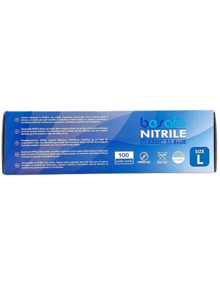 besafe 100 guanti monouso in nitrile blu non talcati taglia grande l 9: tuttocasashop.live: pulizia e cura della casa