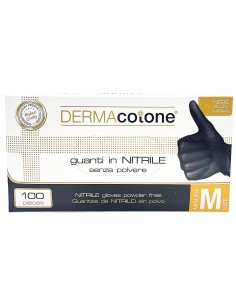 derma 100 guanti monouso in nitrile neri - non talcati - taglia media m 8: tuttocasashop.live: pulizia e cura della casa
