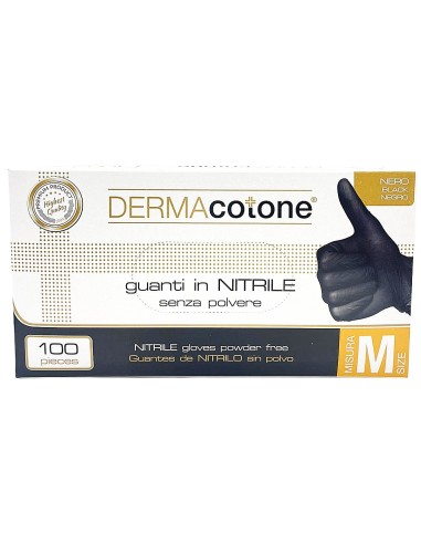 derma 100 guanti monouso in nitrile neri - non talcati - taglia media m 8: tuttocasashop.live: pulizia e cura della casa