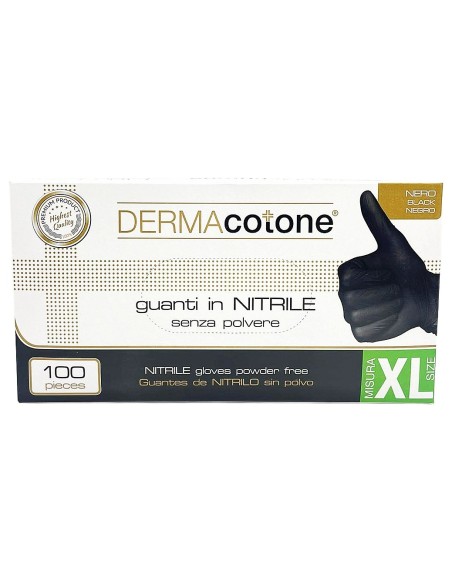 derma 100 guanti monouso in nitrile neri - non talcati - taglia xl 10: tuttocasashop.live: pulizia e cura della casa